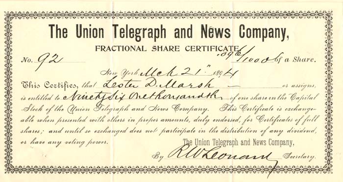 Union Telegraph and News Co.